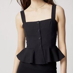 Urban Outfitters Uo Elise Peplum Blouse In Black Size Medium